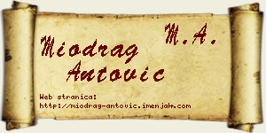 Miodrag Antović vizit kartica